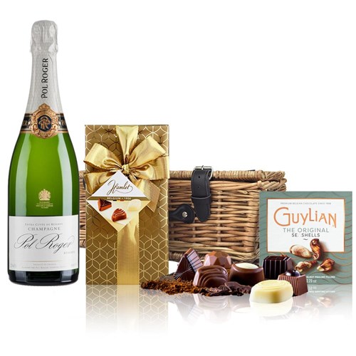 Pol Roger Brut Reserve Champagne 75cl And Chocolates Hamper